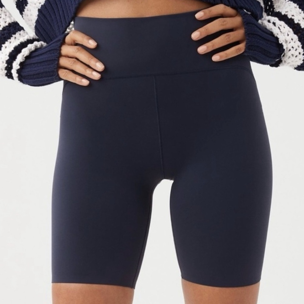 OFFLINE by aerie HiRise Biker Short (Real Luxe Street) Navy, large, 7”inseam